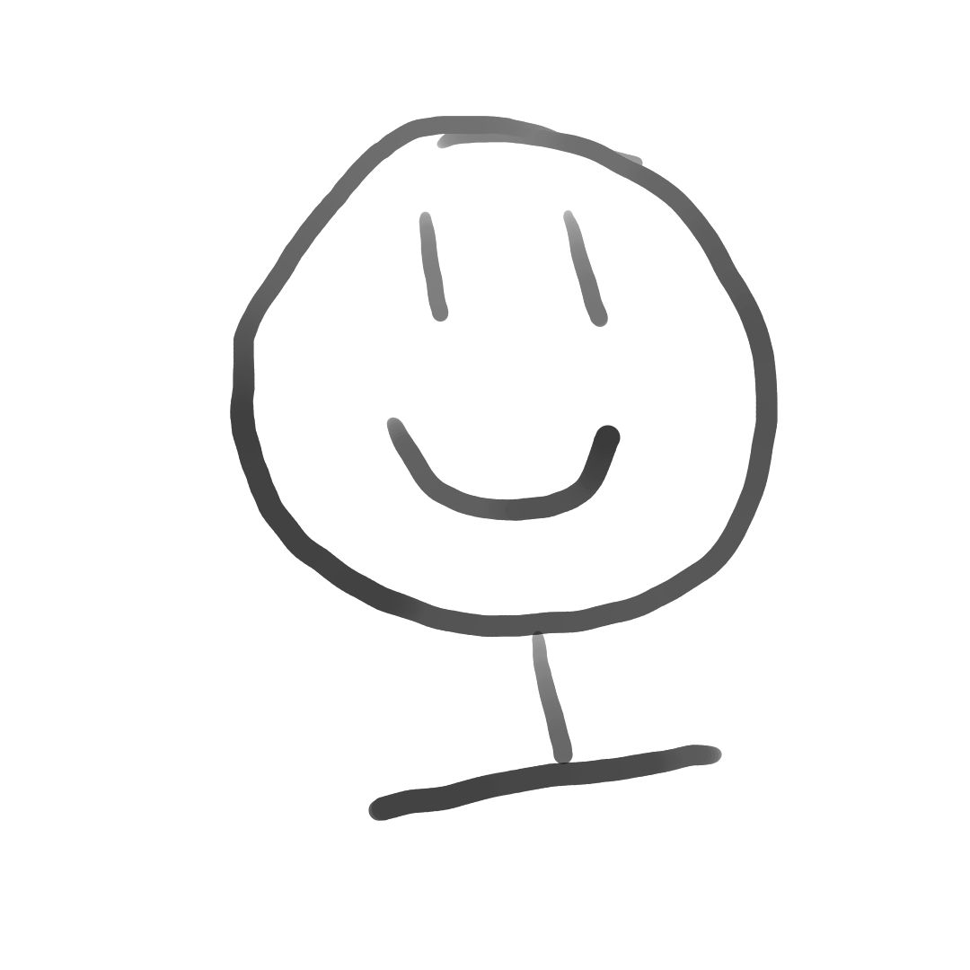 smiling stick figure head and shoulders